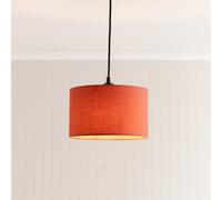 Valuelights Reni Rust Fabric Drum Ceiling Lamp Shade And Bulb (D)25Cm