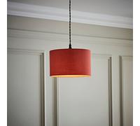Valuelights Reni Rust Fabric Drum Ceiling Lamp Shade (D)25Cm