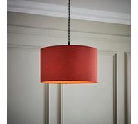 ValueLights | Reni Rust Red Fabric Drum Ceiling Pendant Table Floor Medium Lamp Shade | Shades, Home Décor & Improvement Essential | 350mm Shade Width