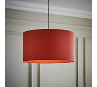 ValueLights | Reni Rust Red Fabric Drum Ceiling Pendant Table Floor Large Lamp Shade | 450mm Shade Width