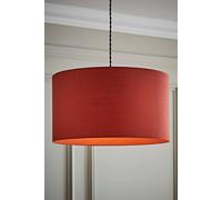 Valuelights Reni Rust Red Fabric Easy Fit Drum Ceiling Lamp Shade In Burnt Orange Burnt Orange
