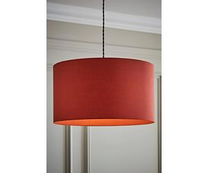 Valuelights Reni Rust Red Fabric Easy Fit Drum Ceiling Lamp Shade In Burnt Orange Burnt Orange