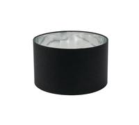 Reni Black with Metallic Chrome Silver Inner Pendant Ceiling Lamp Shade and Bulb ValueLights Black 6 inches