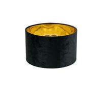 Reni Black Velvet with Metallic Gold Inner Pendant Ceiling Lamp Shade and Bulb ValueLights Black 6 inches