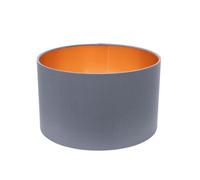 ValueLights | Reni Small Pendant Shade Grey & Copper Inner with Warm White Bulb | Shades, Home Décor & Improvement Essential | Light Bulb Included | 250mm Shade Width