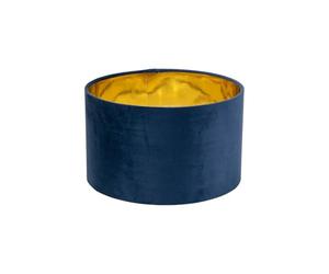ValueLights | Reni Small Pendant Shade Navy Velvet & Gold Inner with Warm White Bulb | Shades, Home Décor & Improvement Essential | Light Bulb Included | 250mm Shade Width