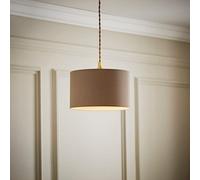 Valuelights Reni Taupe Fabric Drum Ceiling Lamp Shade (D)25Cm