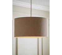 Valuelights Reni Taupe Fabric Easy Fit Drum Ceiling Lamp Shade In Beige Beige