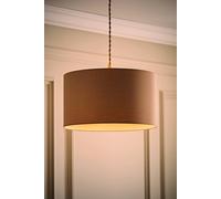 Valuelights Reni Taupe Fabric Drum Ceiling Lamp Shade And Bulb (D)35Cm