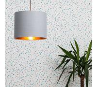 Valuelights Reni Warm Grey & Gold Inner Drum Ceiling Lamp Shade (D)25Cm