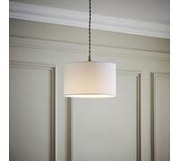 MiniSun | Small Modern White Fabric Drum Light Shade | Lamp Shades, Home Décor & Improvement Essential | 25cm Shade Width