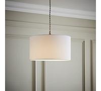 Valuelights Reni White Fabric Drum Ceiling Lamp Shade (D)35Cm