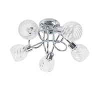 ValueLights Reyka 5 Way Cross Over Chrome Ceiling Light With 5 x Warm White G9 Bulbs in Silver ValueLights Silver