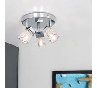 ValueLights Ritz Ice Cube Chrome IP44 3 Way Flush Ceiling Light with LED Bulbs in Silver ValueLights Silver