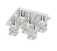 MiniSun | Modern Chrome Ice Cube 5 Way Flush Ceiling Spotlight | Ceiling Spots, Home Décor & Improvement Essential | Mains Wired