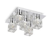 MiniSun | Modern Chrome Ice Cube 5 Way Flush Ceiling Spotlight | Ceiling Spots, Home Décor & Improvement Essential | Mains Wired