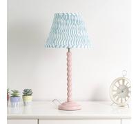 Valuelights Riza Small Green Arrow Gathered Fabric Pleated Tapered Lampshade Easy Fit Light Shade And Bulb (D)27.5Cm