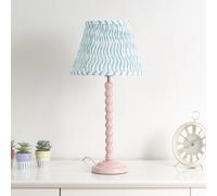 ValueLights | Small Green Arrow Gathered Fabric Pleated Tapered Lampshade | Lamp Shades, Home Décor & Improvement Essential | Includes Bulb | 27.5cm Shade Width