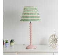 Valuelights Riza Small Pink Aztec Gathered Fabric Pleated Tapered Lampshade Easy Fit Light Shade And Bulb (D)27.5Cm