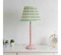ValueLights | Small Pink Aztec Gathered Fabric Pleated Tapered Lampshade Easy Fit Light Shade | Shades & Home Improvements Essential | 27.5cm Shade Width