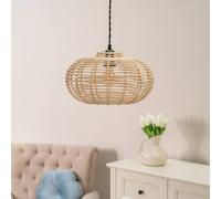 Valuelights Romy Natural Rattan Easy Fit Ceiling Light Shade And Bulb (D)35Cm