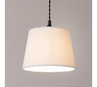 ValueLights Rory Boucle Fabric Tapered Easy Fit Ceiling Table Floor Lamp Shade with LED Bulb in Cream ValueLights Cream