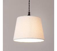 Valuelights Rory Boucle Fabric Tapered Easy Fit Ceiling Table Floor Lamp Shade With Led Bulb In Cream Cream