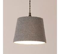 Valuelights Rory Boucle Fabric Tapered Easy Fit Ceiling Table Floor Lamp Shade With Led Bulb In Grey Grey One Size
