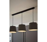 Rory Tapered Boucle Lamp Shade 3 Drop Bar Ceiling Diner Pendant Light ValueLights Grey One Size