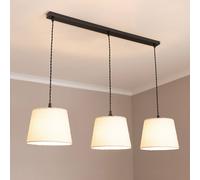 Rory Tapered Boucle Shade 3 Drop Bar Ceiling Diner Light & Bulbs ValueLights Cream One Size