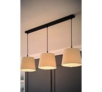 Rory Tapered Boucle Shade 3 Drop Bar Ceiling Diner Light & Bulbs ValueLights Cream One Size