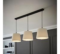 Rory Tapered Boucle Lamp Shade 3 Drop Bar Ceiling Diner Pendant Light ValueLights Cream One Size
