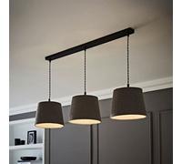 Rory Tapered Boucle Lamp Shade 3 Drop Bar Ceiling Diner Pendant Light ValueLights Grey One Size