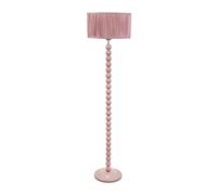 Bobbins Painted Rose Floor Lamp with Ruched Pleated Drum Lamp Shade ValueLights Light Pink One Size