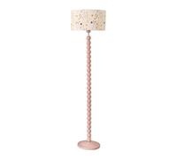 Bobbins Painted Rose Floor Lamp with Floral Embroidered Shade and LED Bulb ValueLights Pale Pink One Size