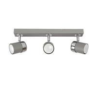 Valuelights Rosie 3 Way Cement Ceiling Bar Spotlight In Mid Grey Mid Grey One Size