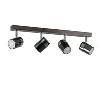 MiniSun | Modern 4 Way Ceiling Spotlight Fitting in a Black Chrome Finish | Ceiling Spots, Home Décor & Improvement Essential | Mains Wired