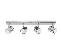 MiniSun | Modern 4 Way Straight Bar Ceiling Spotlight Fitting in a Polished Chrome Finish | Ceiling Lights & Home Improvements Essential | Mains Wired