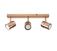 Valuelights Rosie Copper Ceiling Bar Spotlight And Gu10 Spotlight Led 5W Warm White 3000K Bulbs