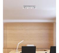 Valuelights Rosie Modern 4 Way Gloss Grey And Silver Chrome Straight Bar Ceiling Spotlight