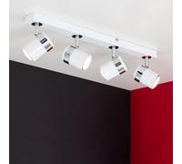 Valuelights Rosie Modern 4 Way Gloss White Straight Bar Ceiling Spotlight