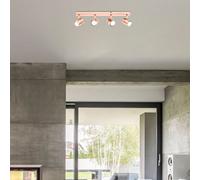 Valuelights Rosie Modern 4 Way Polished Copper Effect Straight Bar Ceiling Spotlight