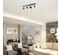 Valuelights Rosie Modern 4 Way Straight Bar Ceiling Spotlight Fitting Black Chrome Finish