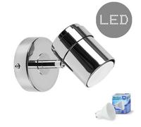 Valuelights Rosie Silver Indoor Wall Spotlight And Gu10 Spotlight Led 5W Warm White 3000K Bulb