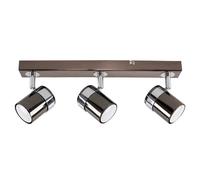Modern 3 Way Polished Chrome and Black Chrome Finish Straight Bar Ceiling Spotlight
