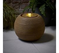 ValueLights | Round Ribbed Natural Solar Powered Outdoor Water Fountain Feature Garden Light | Outdoor Lights, Home Décor & Improvement Essential