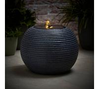 ValueLights | Round Ribbed Solar Powered Outdoor Cascading Water Fountain Feature Garden Light