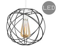 Valuelights Rutherford Black Ceiling Shade And Bulb (D)25.5Cm