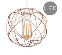 Valuelights Rutherford Copper Ceiling Shade And Bulb (D)25.5Cm