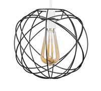 MiniSun | Retro Style Atom Design Matt Black Metal Basket Ceiling Light Shade | Ceiling Lighting, Home Décor & Improvement Essential | 25.5cm Shade Width